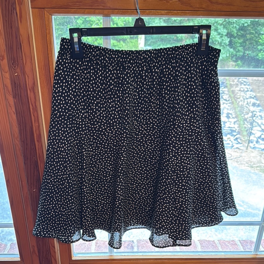 Banana Republic Black and White Midi A-line Skirt